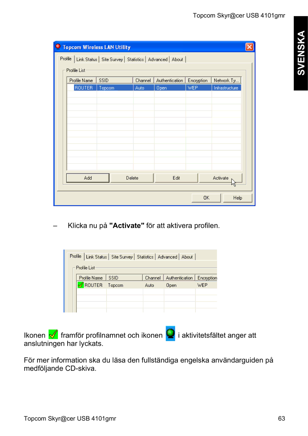 Topcom 4101GMR manual do utilizador Svenska 