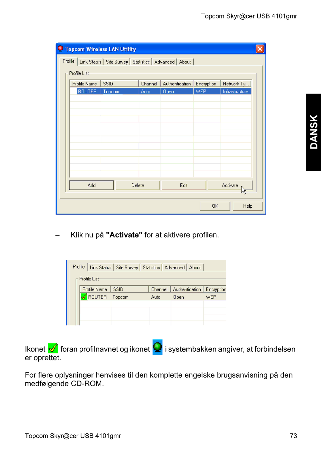 Topcom 4101GMR manual do utilizador Dansk 