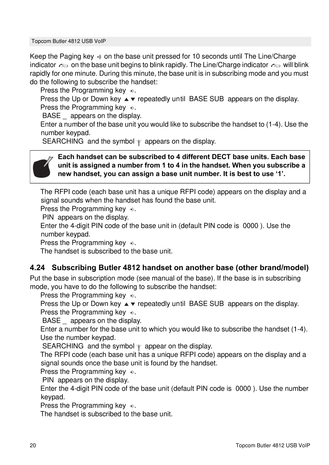 Topcom 4812 USB VOIP manual Topcom Butler 4812 USB VoIP 