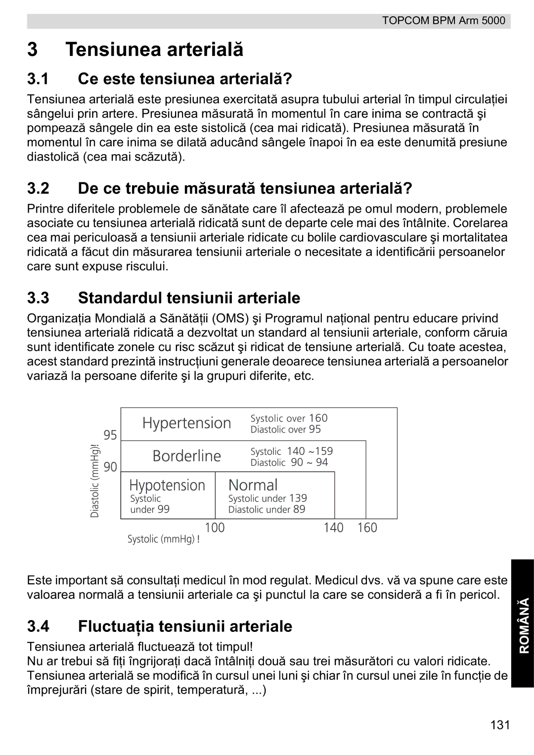 Topcom 5000 manual do utilizador Tensiunea arterial, Ce este tensiunea arterial?, De ce trebuie murattensiunea arterial 