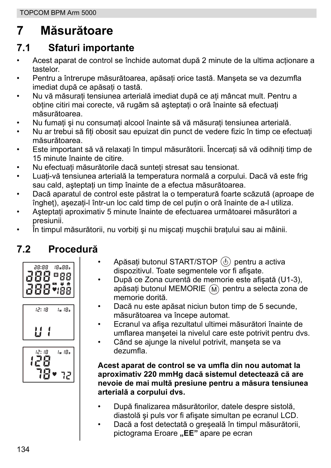 Topcom 5000 manual do utilizador Sfaturi importante, Procedur 