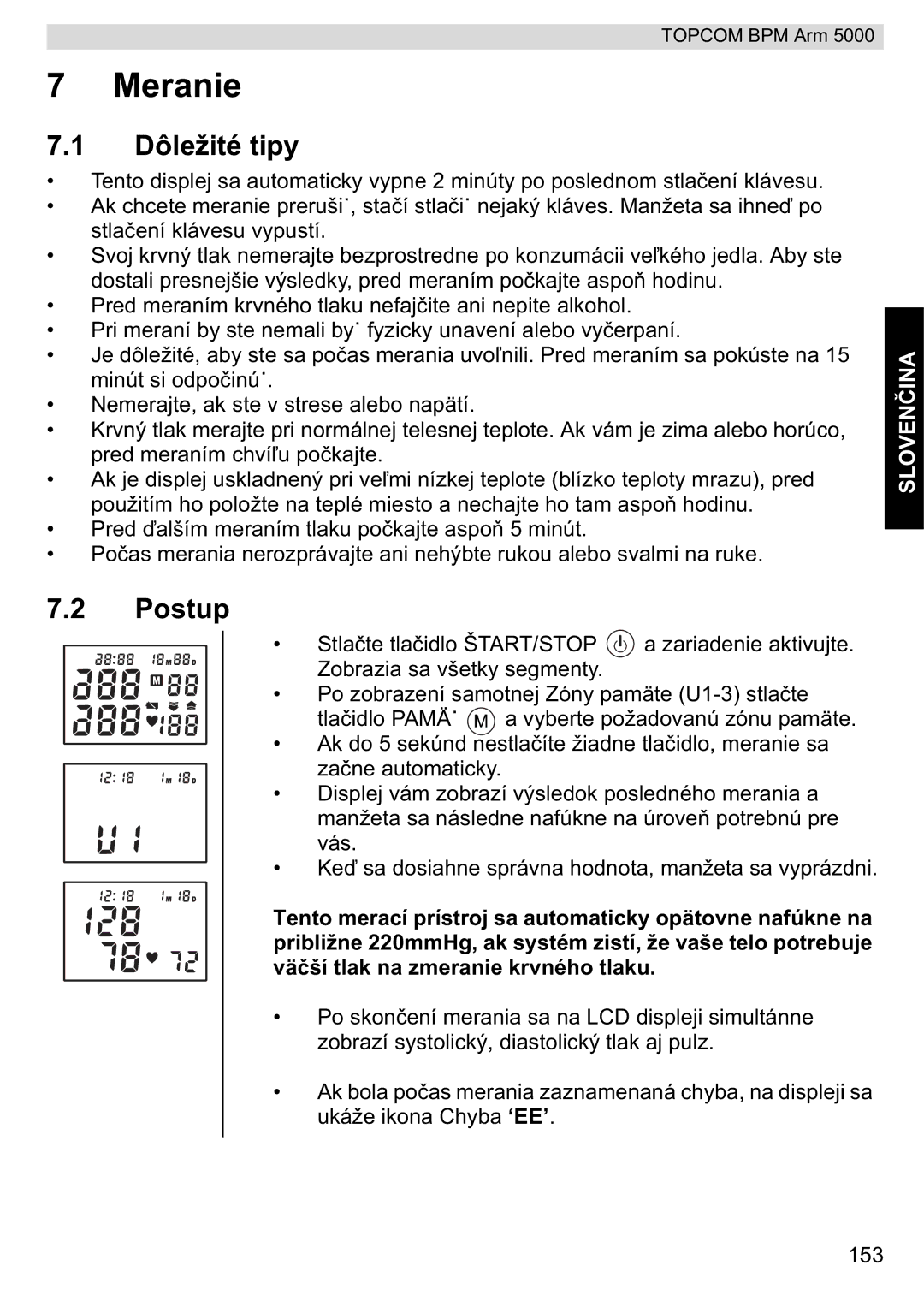 Topcom 5000 manual do utilizador Meranie, Dôležité tipy 