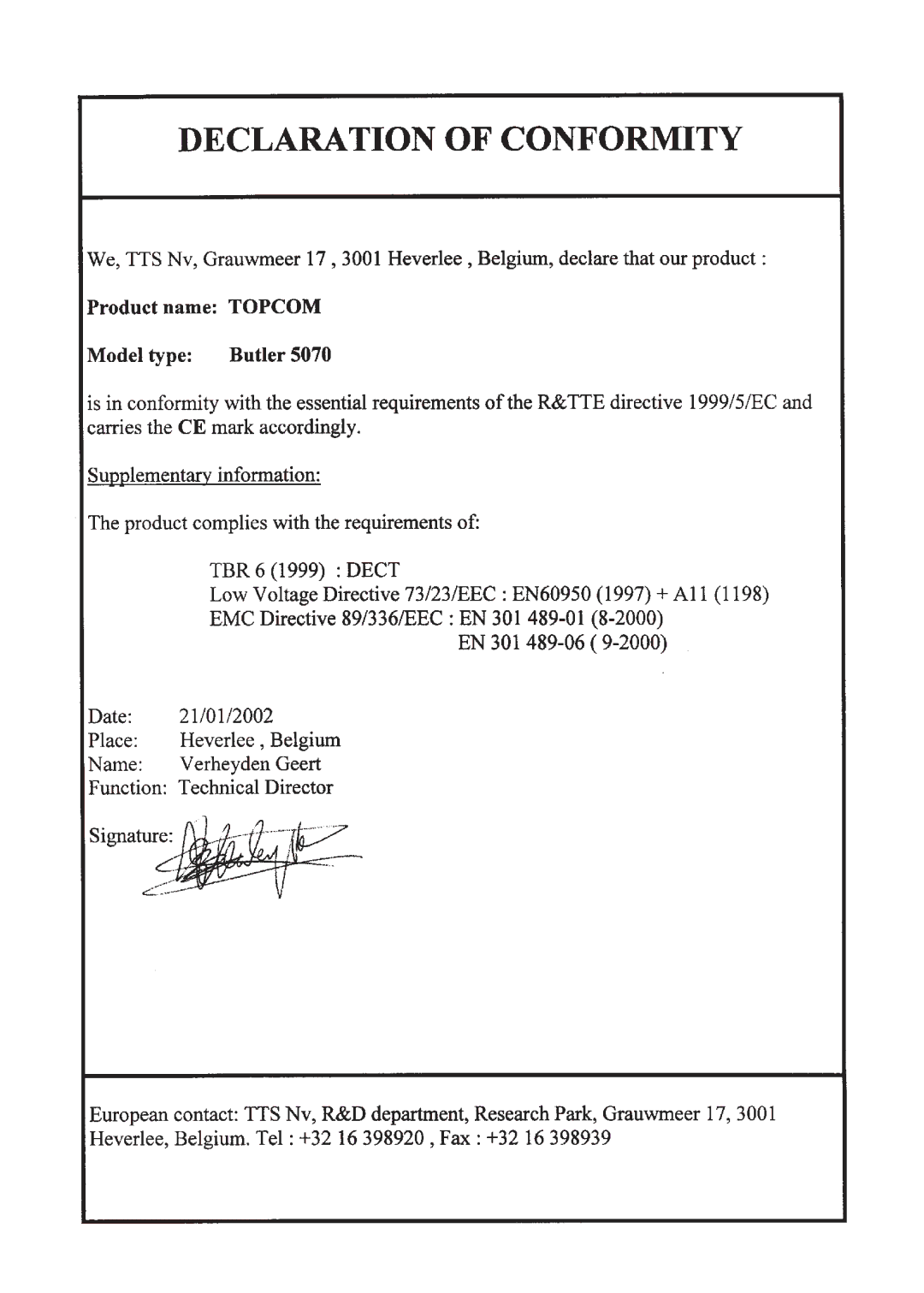 Topcom 5070 manual 