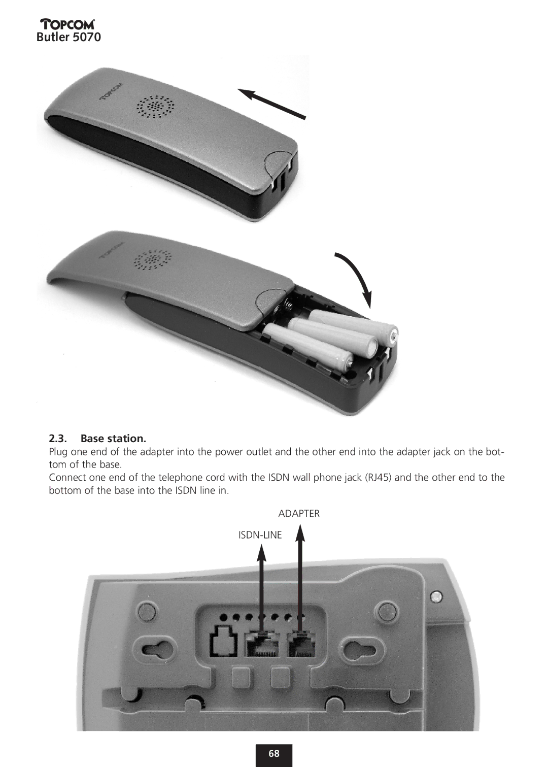 Topcom 5070 manual Base station 