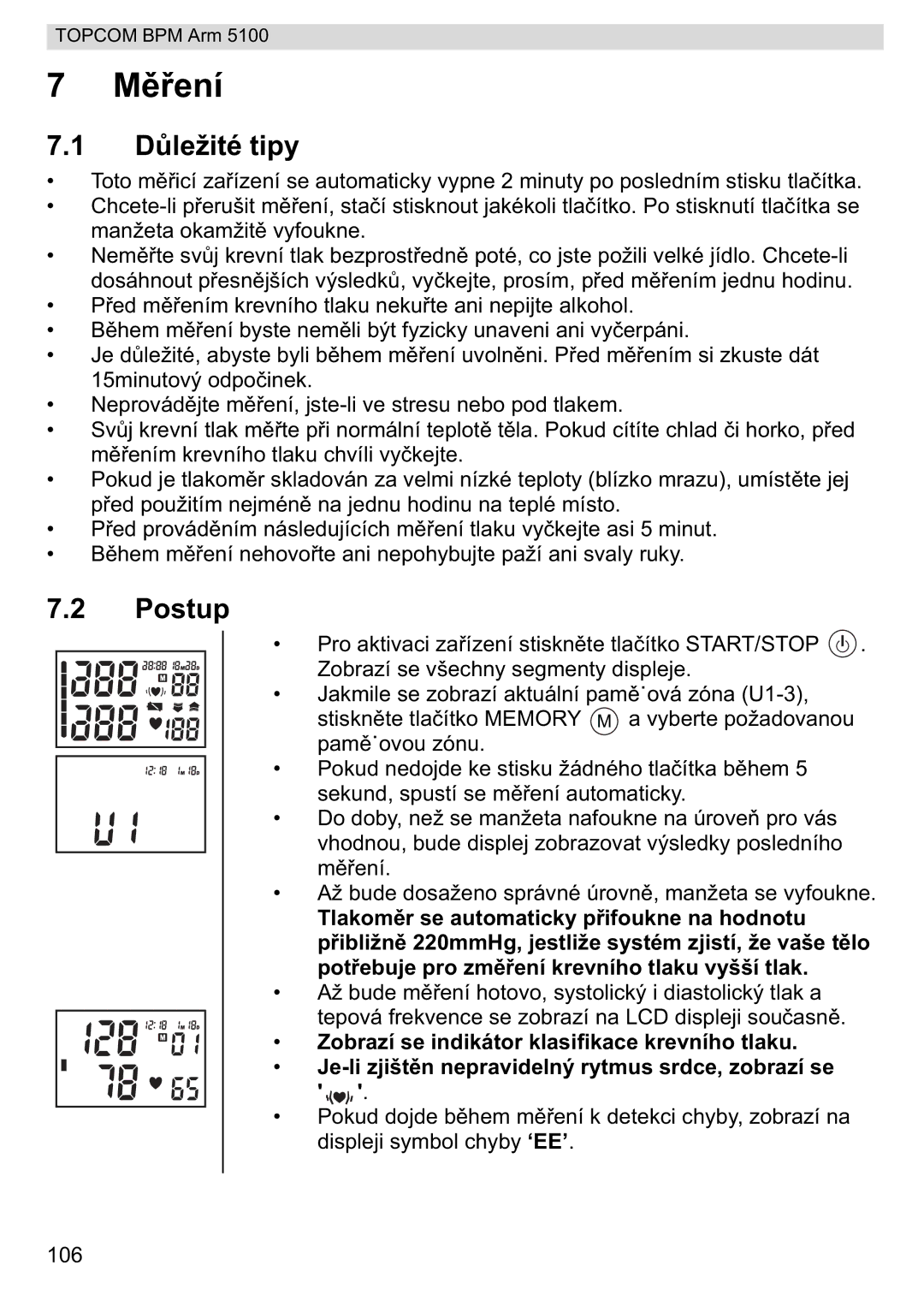 Topcom 5100 WHO manual do utilizador Dé tipy, Postup 