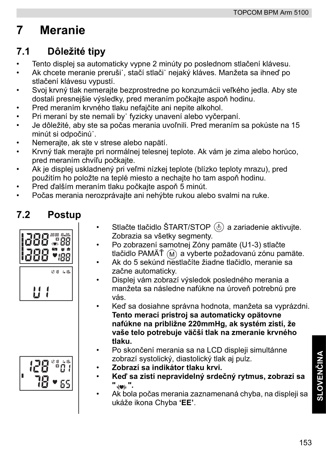 Topcom 5100 WHO manual do utilizador Meranie, Dôležité tipy 