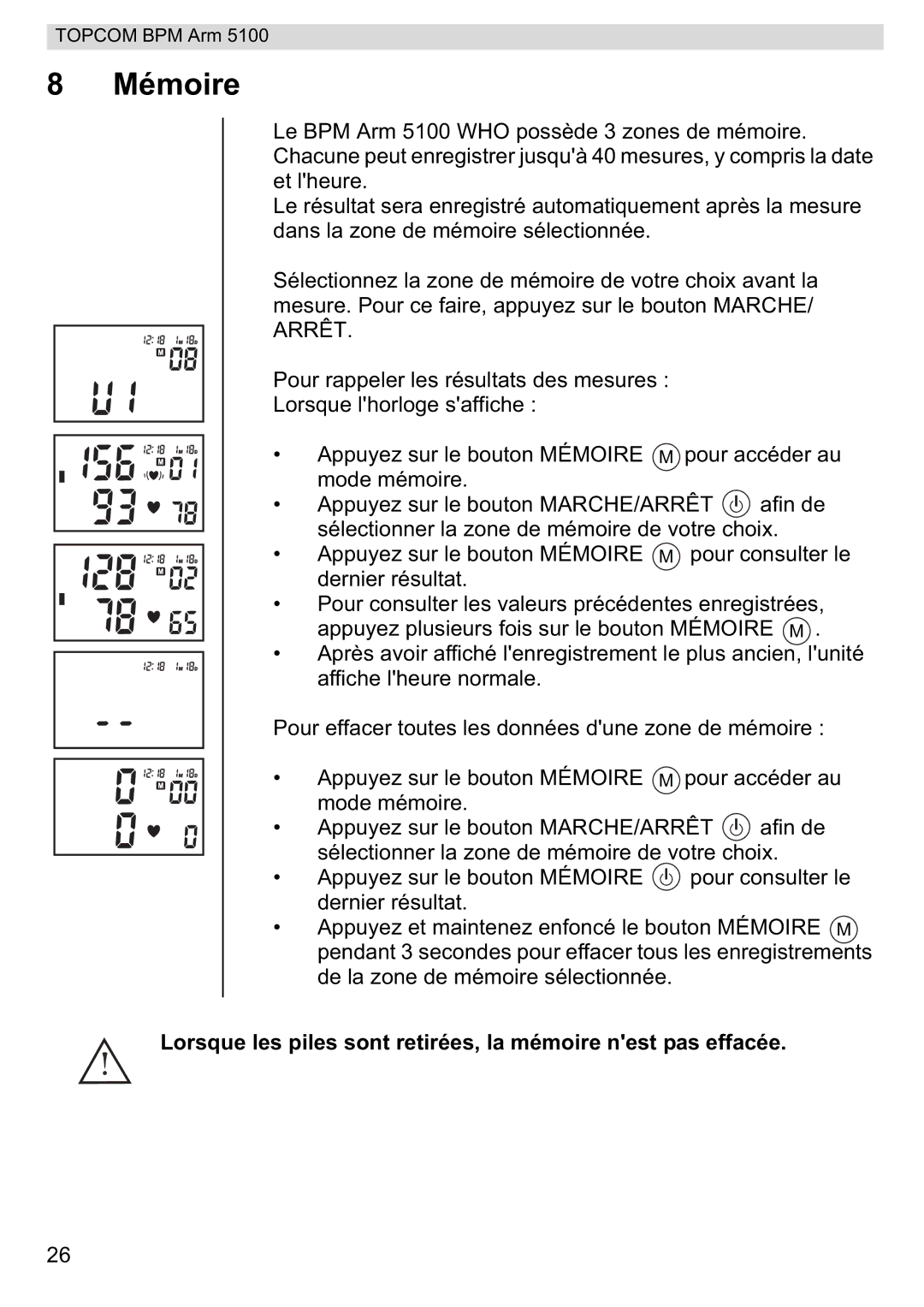 Topcom 5100 WHO manual do utilizador Mémoire 