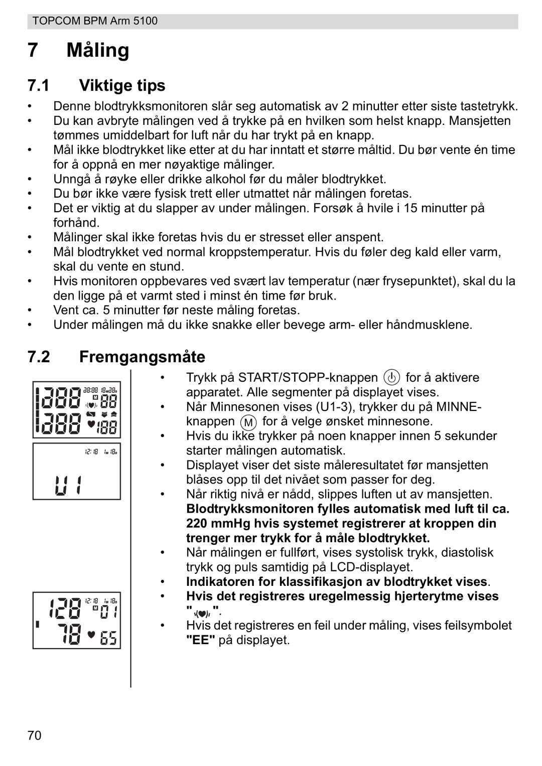 Topcom 5100 WHO manual do utilizador Viktige tips, Fremgangsmåte 