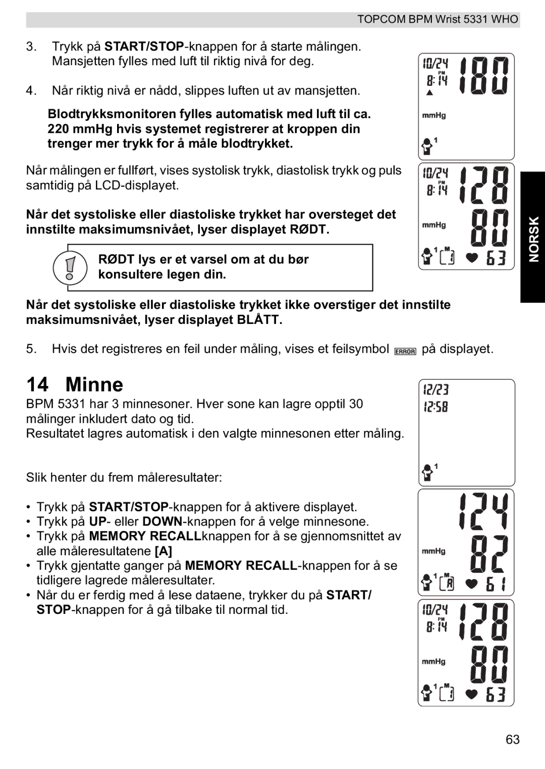 Topcom 5331 WHO manual Minne 