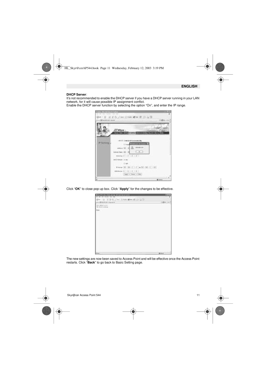 Topcom 544 manual Dhcp Server 