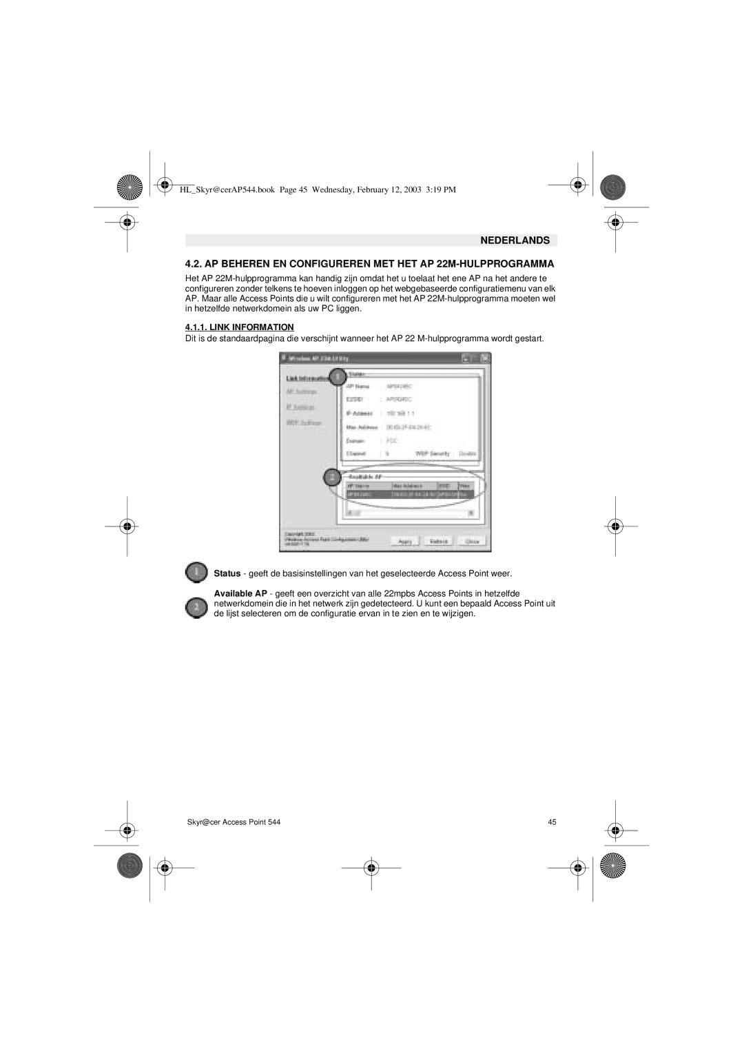 Topcom 544 manual Link Information 