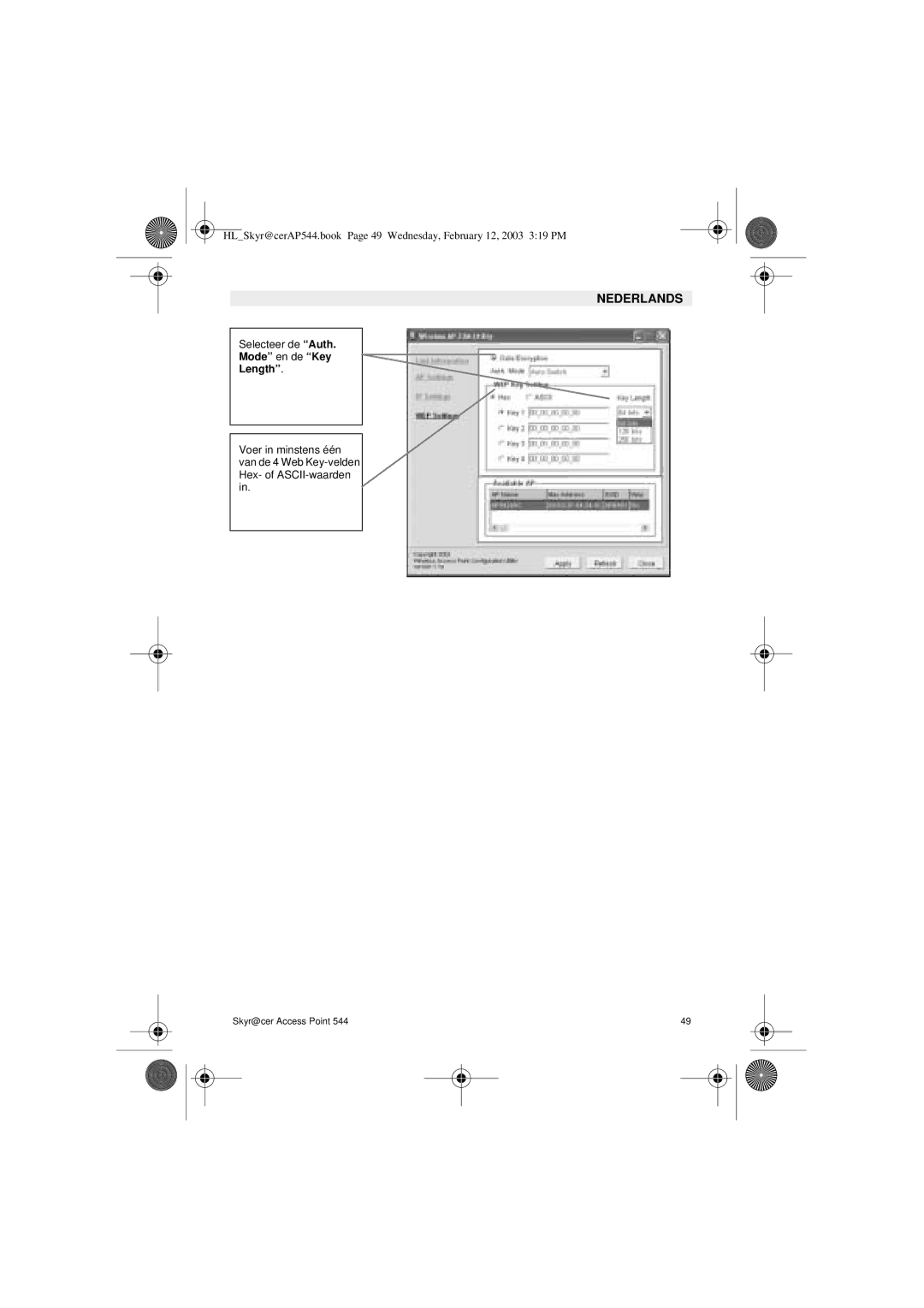 Topcom 544 manual Mode en de Key Length 