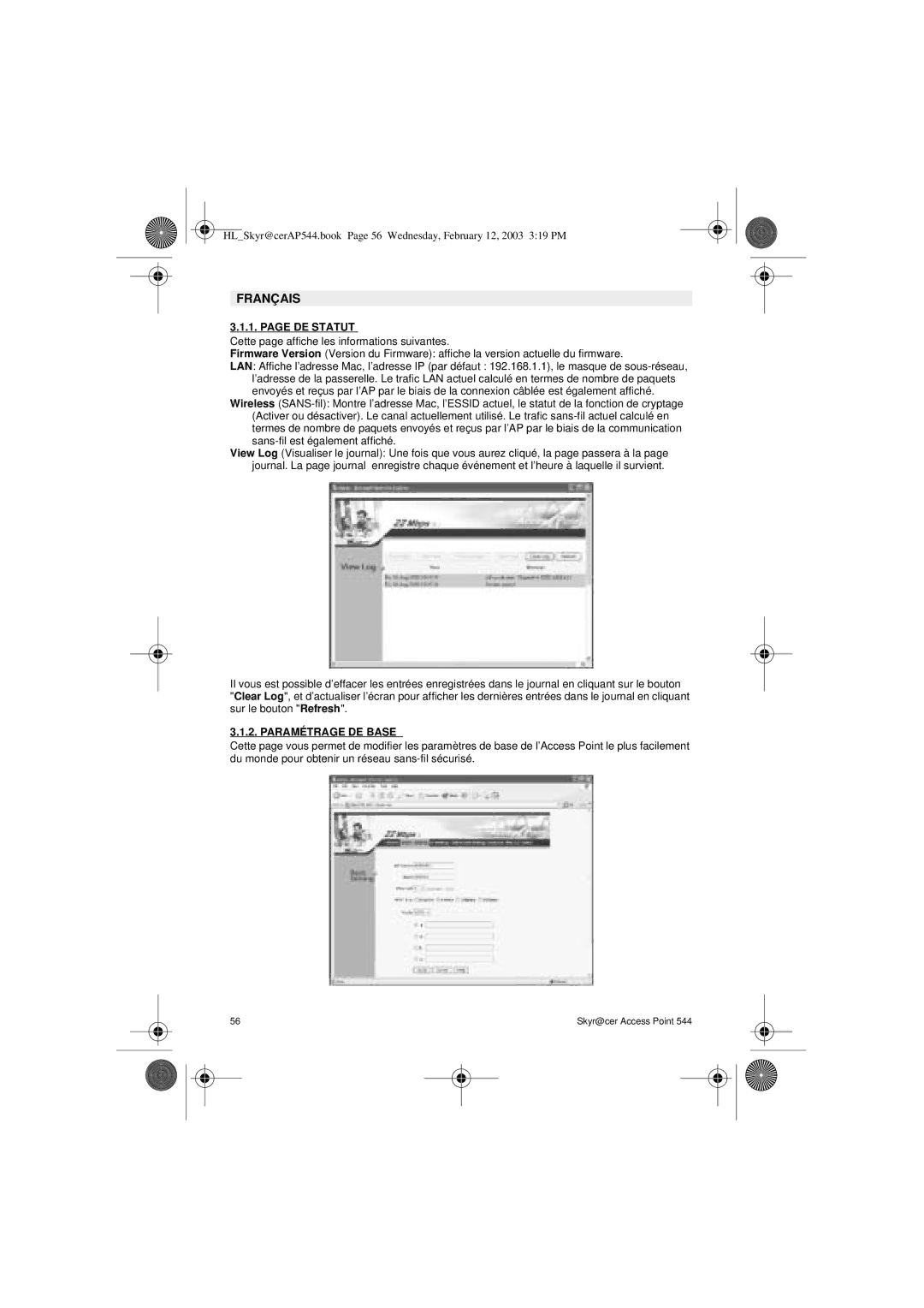 Topcom 544 manual DE Statut, Paramétra GE DE Base 