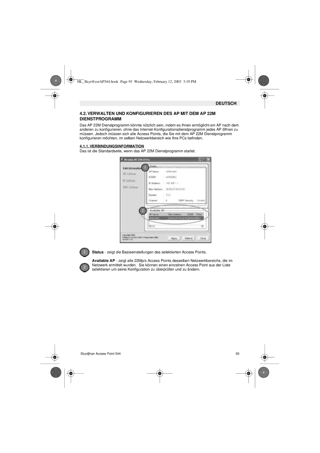 Topcom 544 manual Verbindungsinformation 