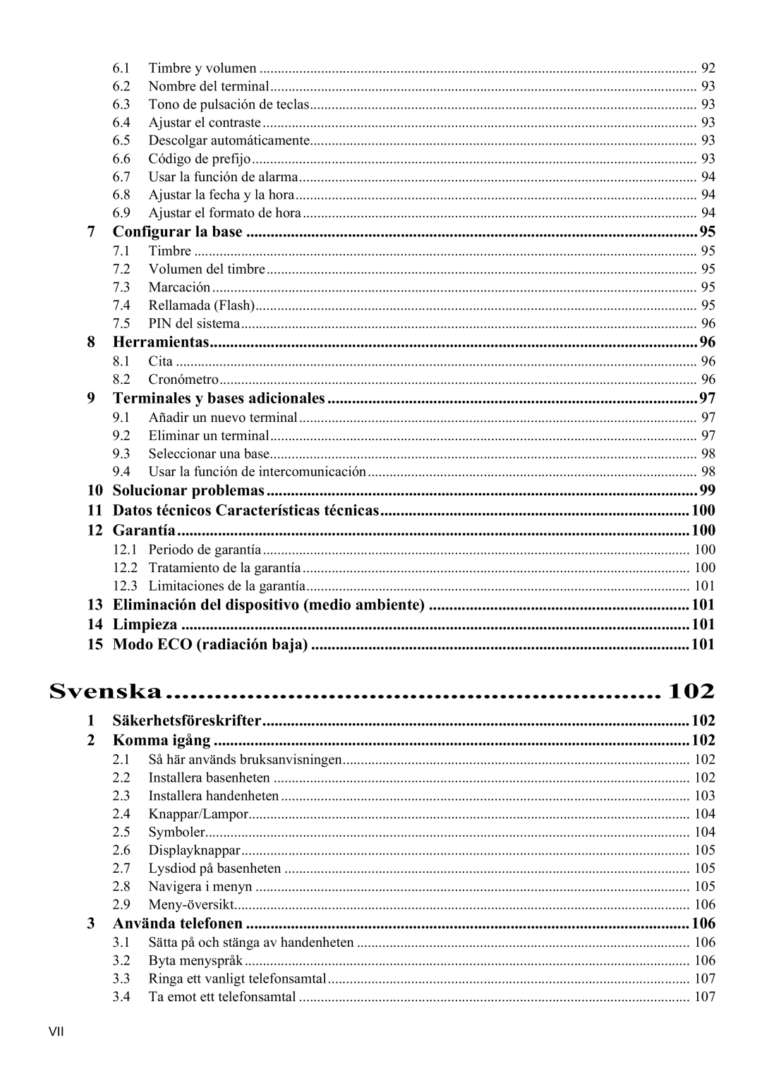 Topcom 5710 manual Svenska 102 