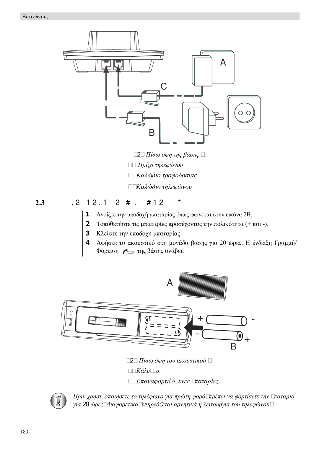 Topcom 5710 manual ǼȖțĮĲȐıĲĮıȘ ĲȠȣ ĮțȠȣıĲȚțȠȪ, ǼʌĮȞĮĳȠȡĲȚȗȩµİȞİȢ µʌĮĲĮȡȓİȢ 