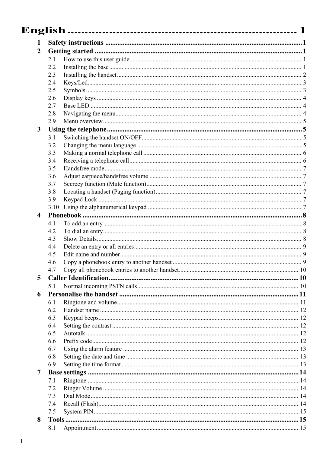 Topcom 5710 manual English 