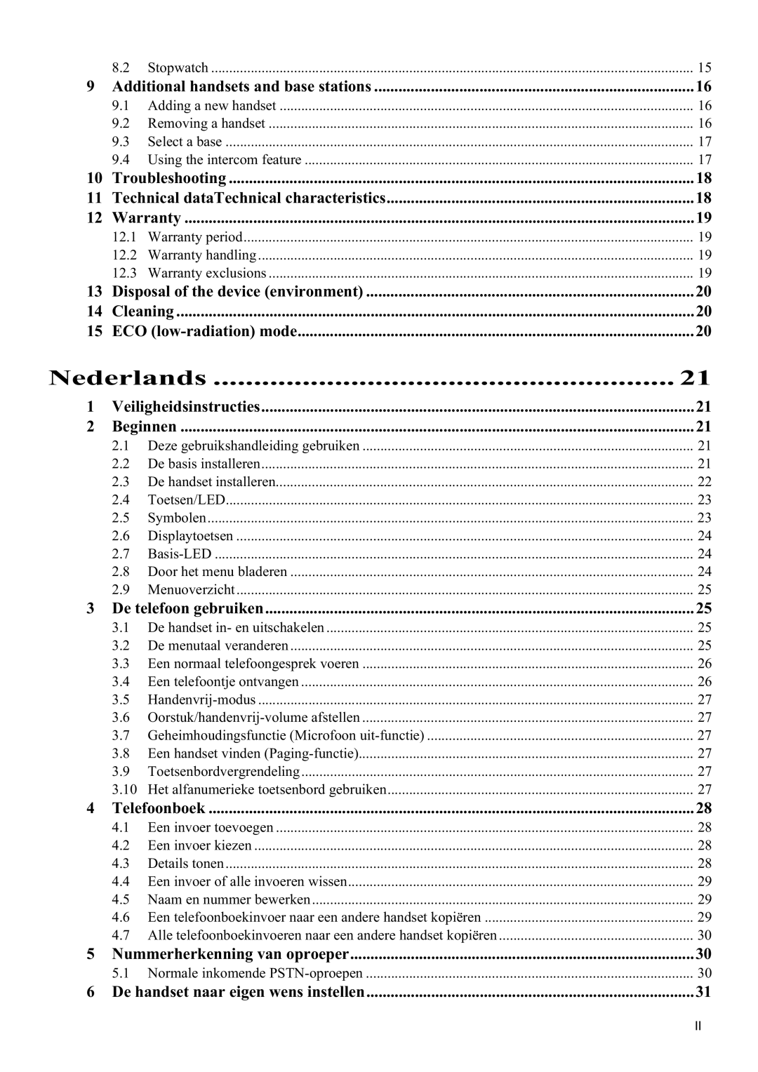 Topcom 5710 manual Nederlands 