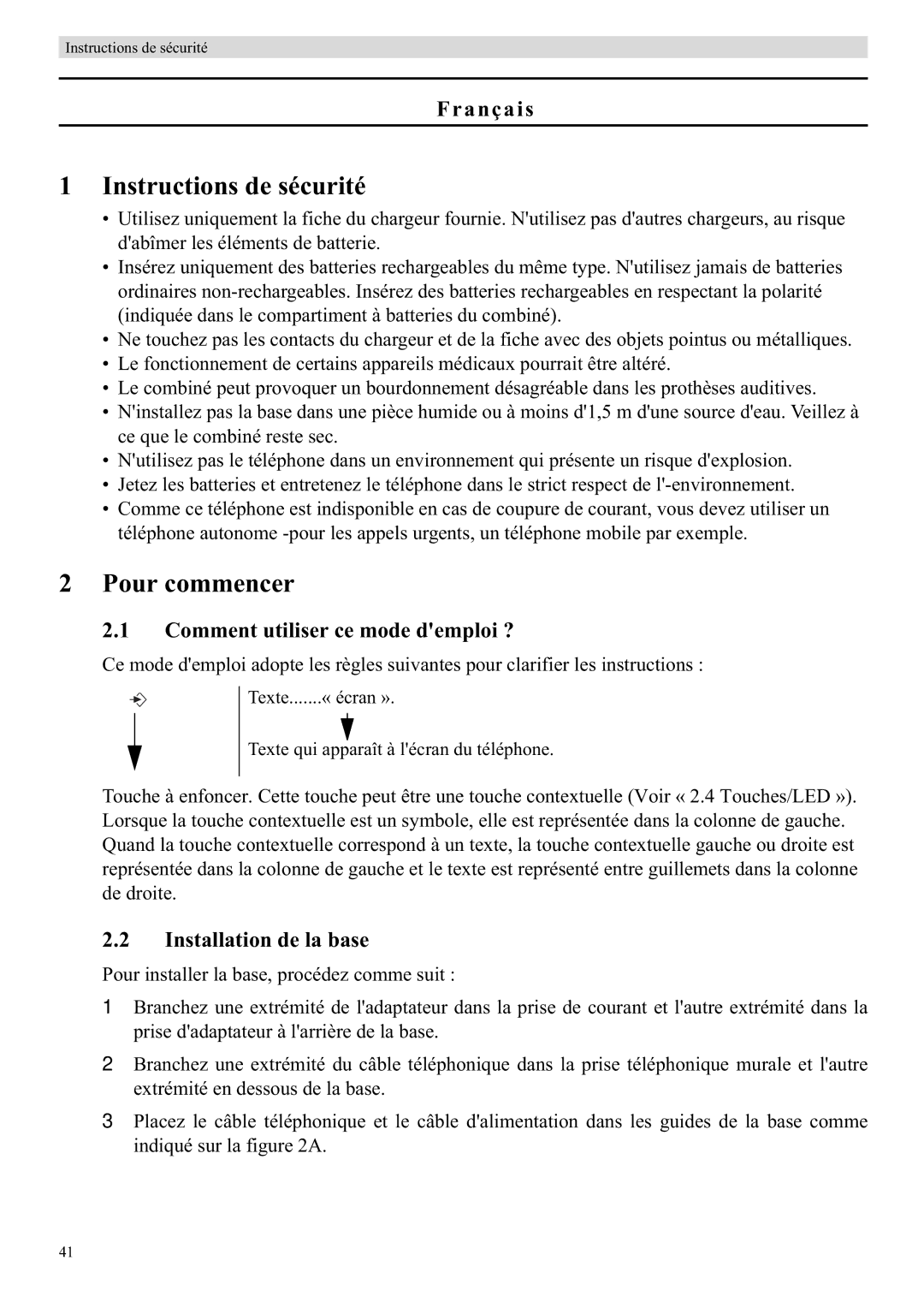 Topcom 5710 manual Instructions de sécurité, Pour commencer, Français, Comment utiliser ce mode demploi ? 