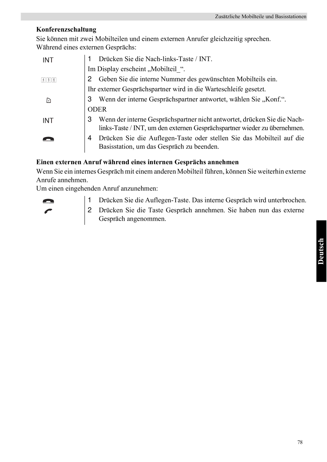 Topcom 5710 manual Konferenzschaltung 