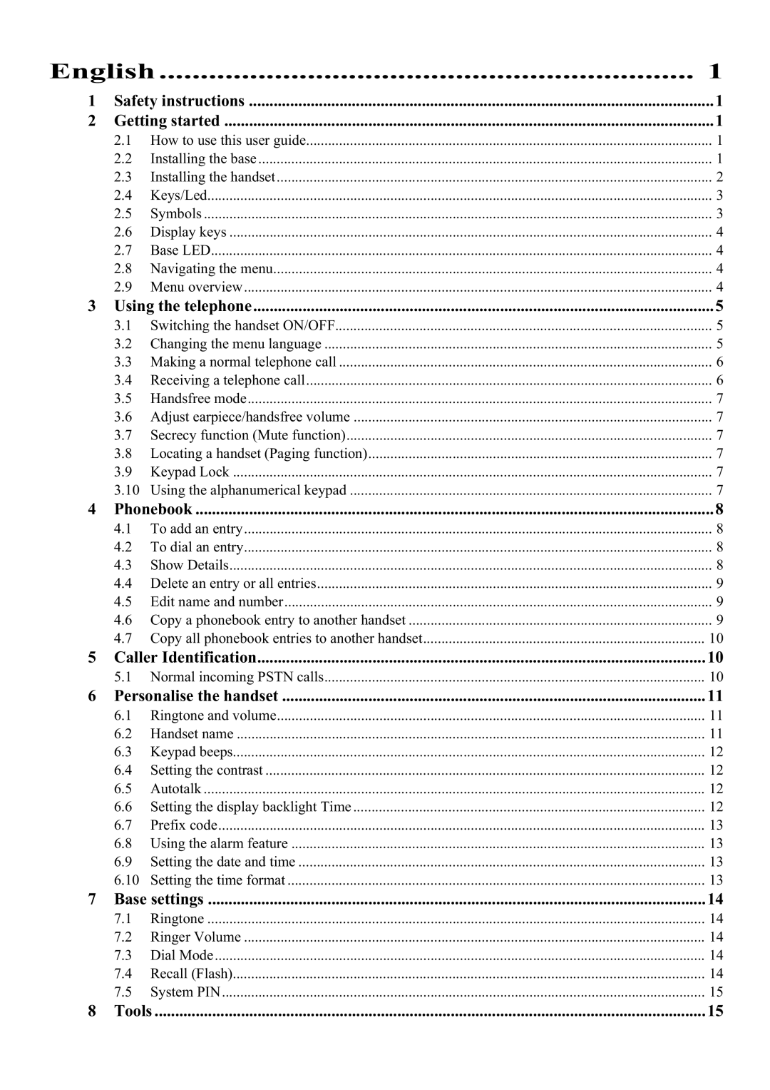 Topcom 5750 manual English 