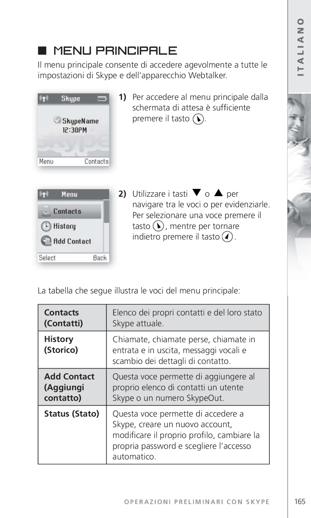 Topcom 6000 manual Menu principale 