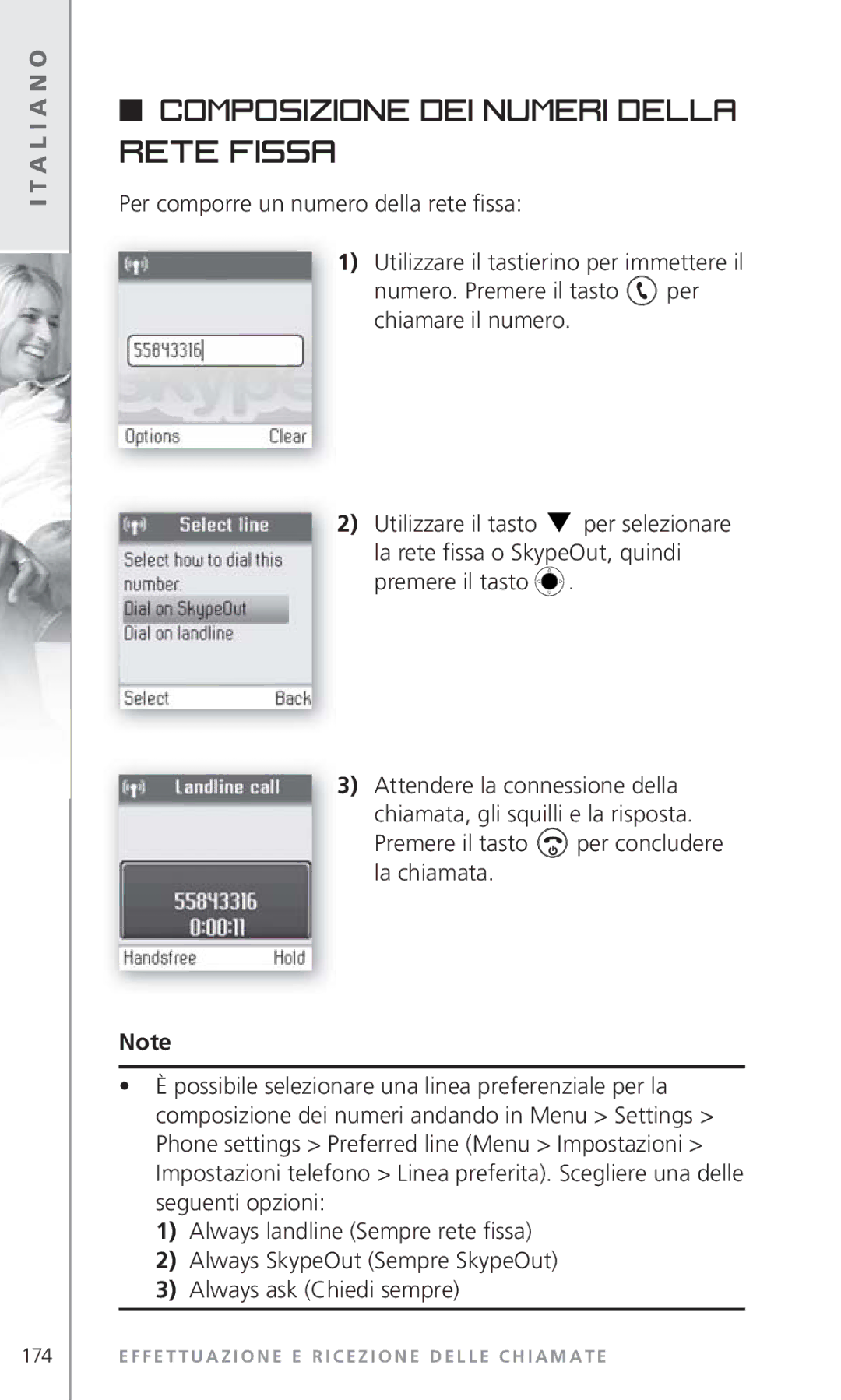 Topcom 6000 manual Composizione dei numeri della rete fissa 