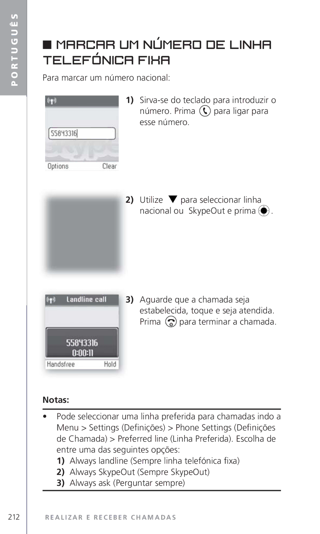 Topcom 6000 manual Marcar um número de linha telefónica fixa 