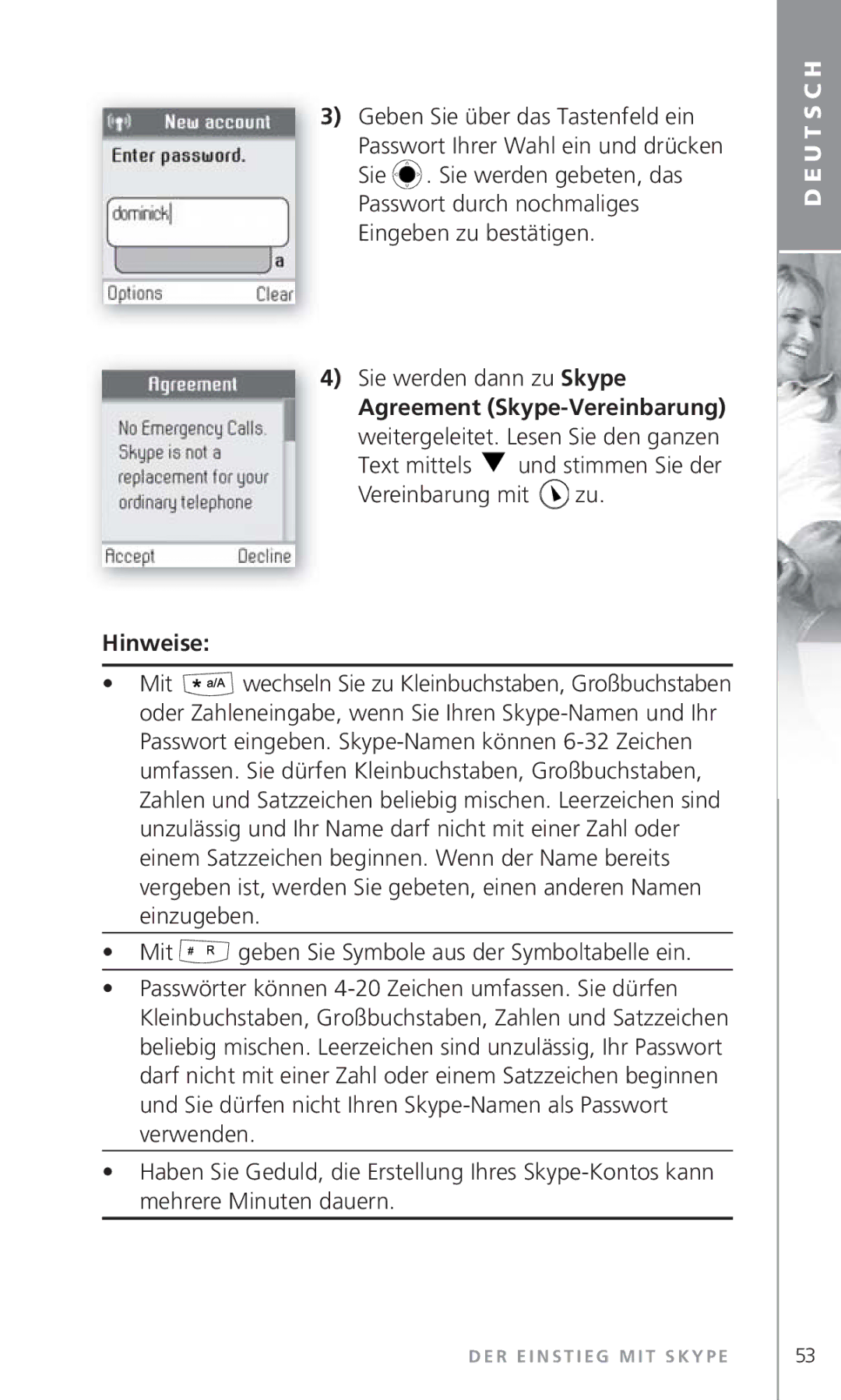 Topcom 6000 manual Sie werden dann zu Skype, Vereinbarung mit 