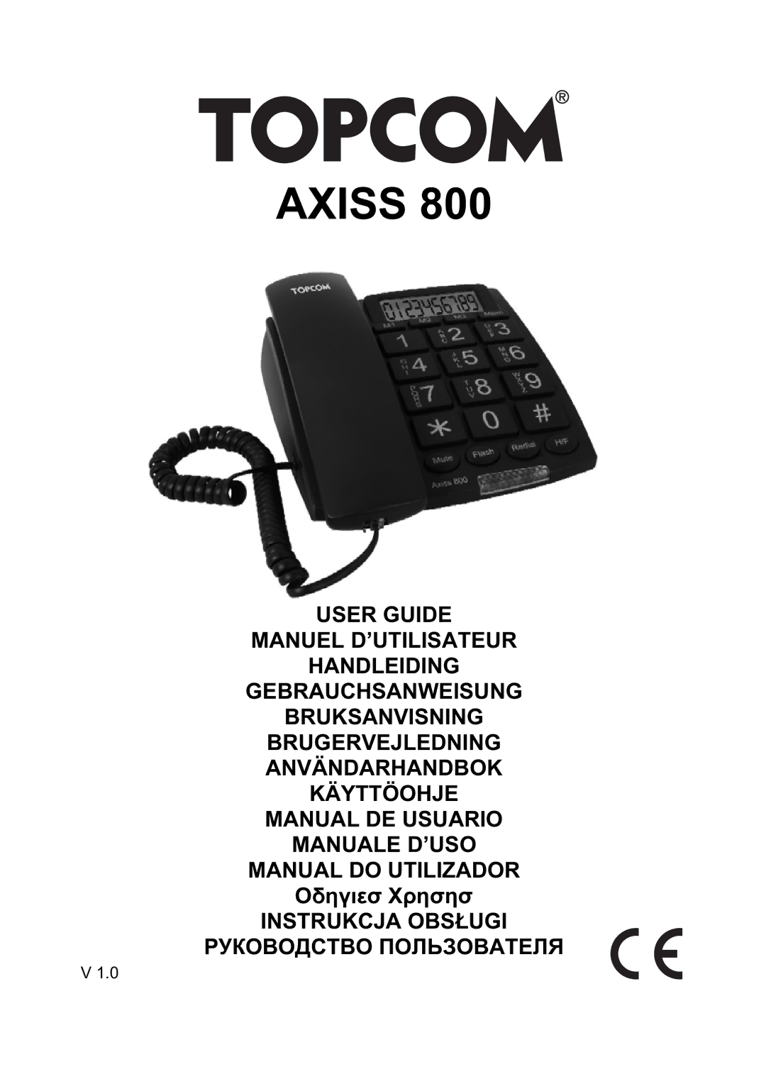 Topcom 800 manual do utilizador Axiss, ȄįȘȖȚİı ȋȡȘıȘı Instrukcja OBSàUGI ɊɍɄɈȼɈȾɋɌȼɈ ɉɈɅɖɁɈȼȺɌȿɅə 