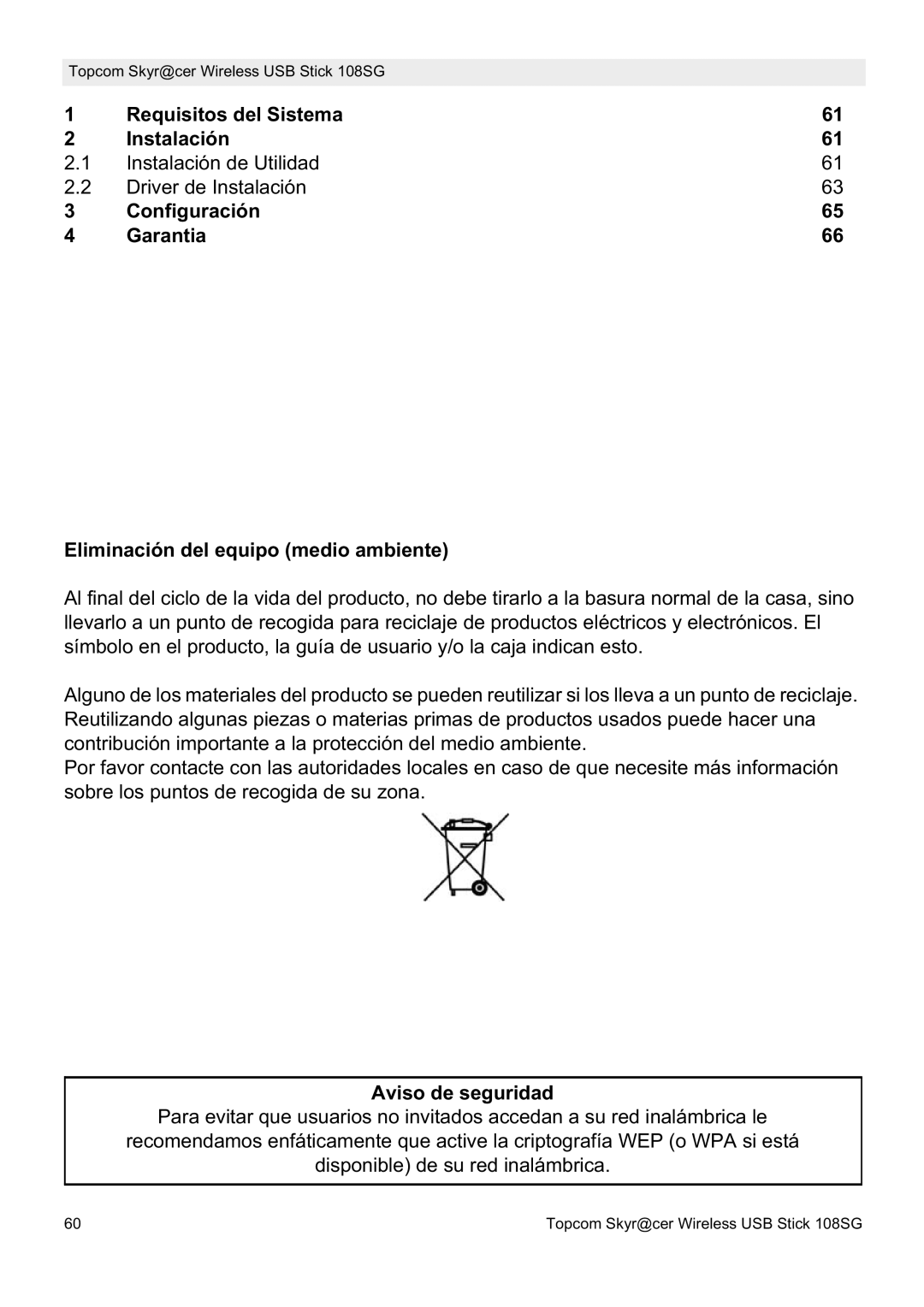 Topcom 8144827 manual do utilizador Aviso de seguridad 