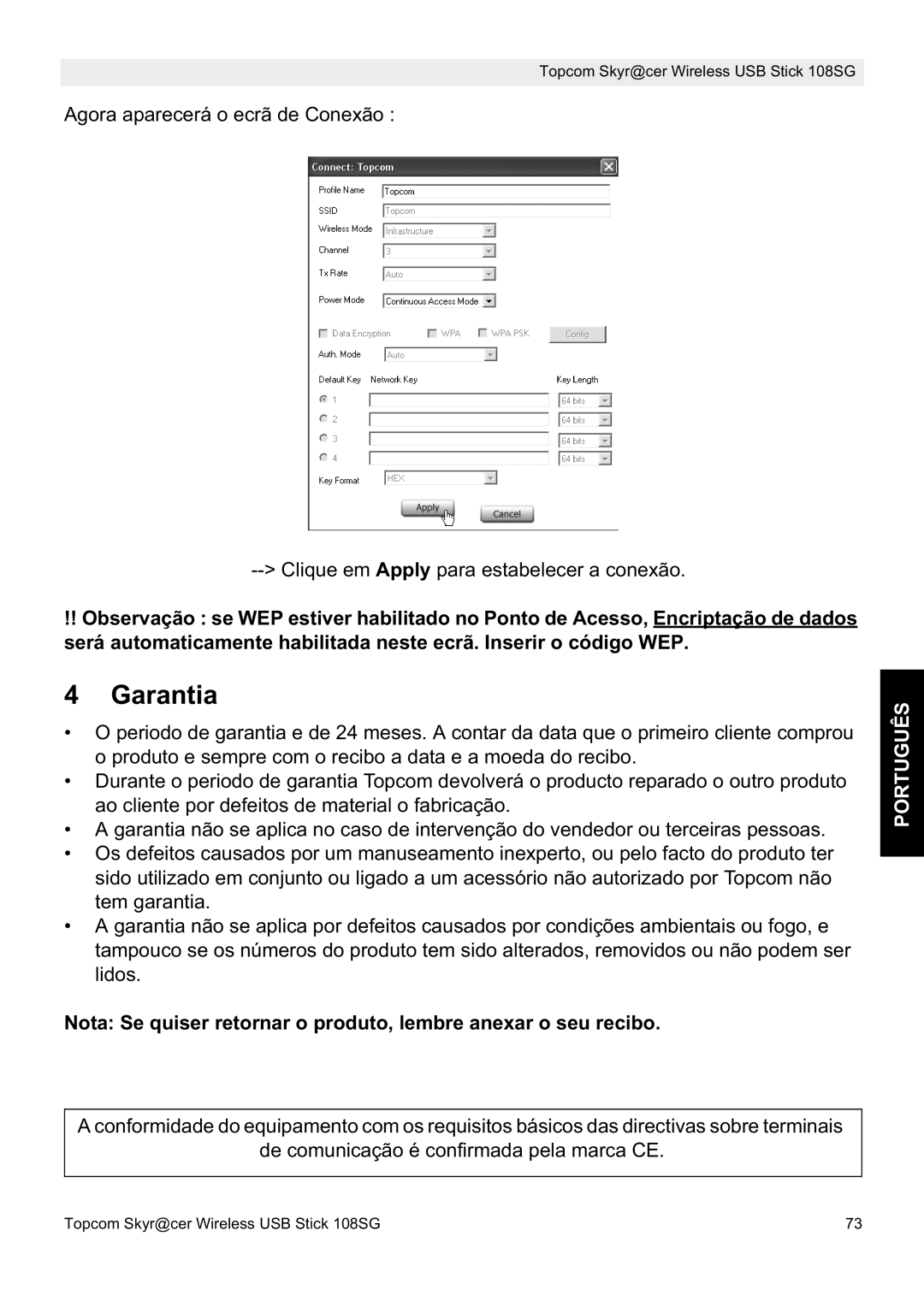 Topcom 8144827 manual do utilizador Garantia 