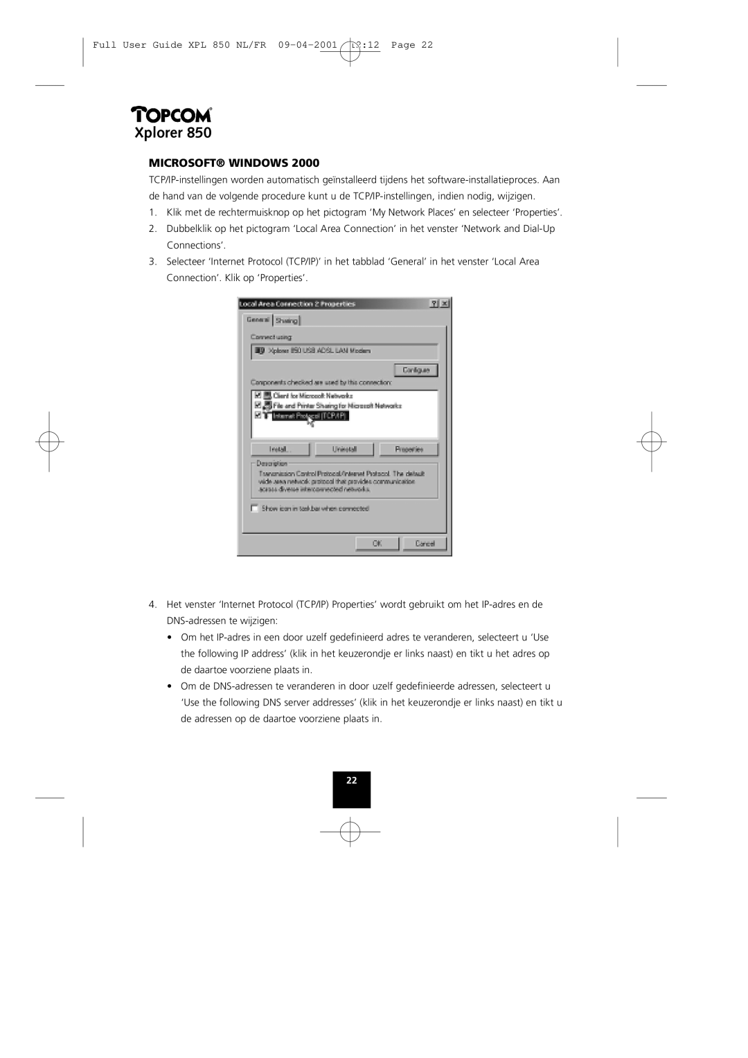 Topcom 850 manual Microsoft Windows 