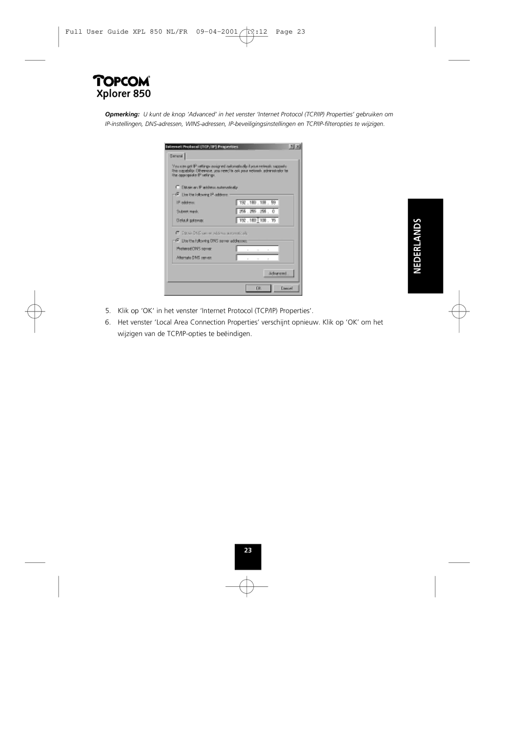 Topcom 850 manual Xplorer 