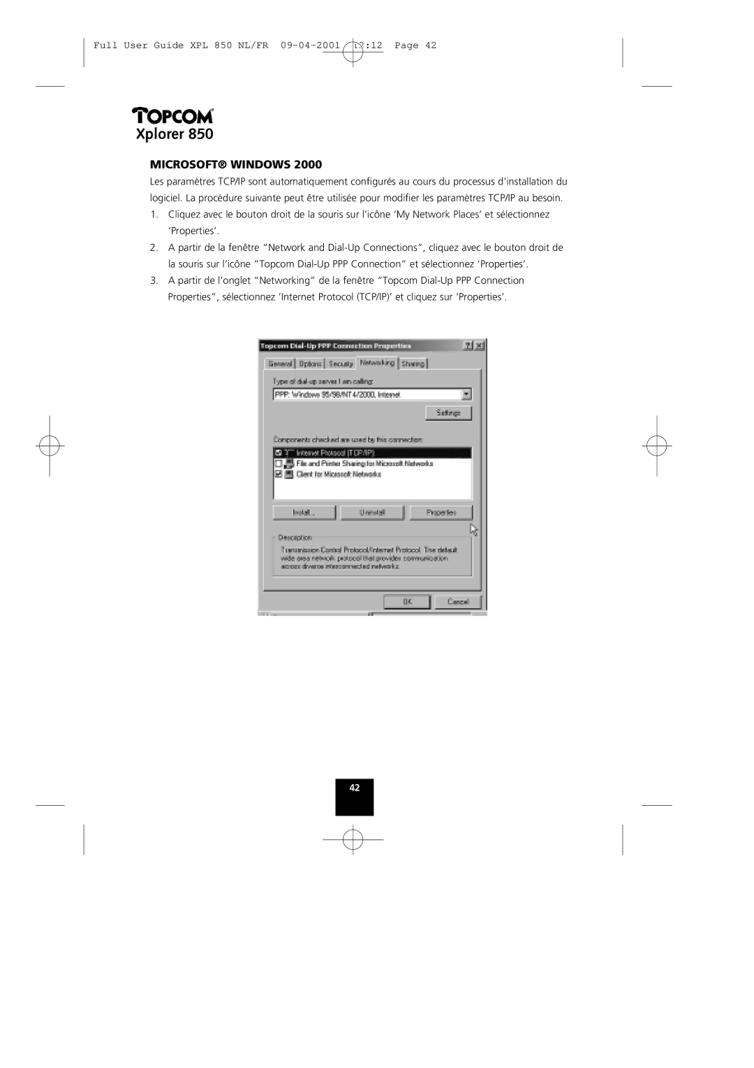 Topcom 850 manual Microsoft Windows 