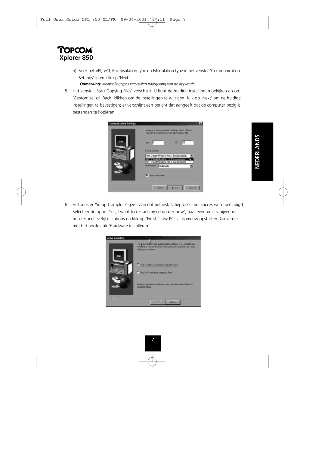 Topcom 850 manual Xplorer 