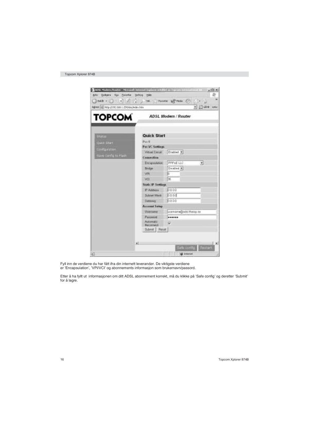 Topcom manual Topcom Xplorer 874B 