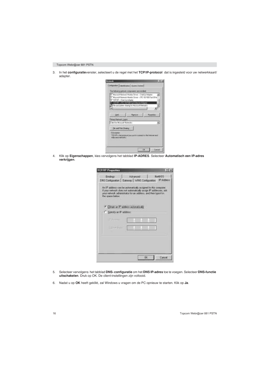 Topcom 881 PSTN manual do utilizador Topcom Webr@cer 881 Pstn 