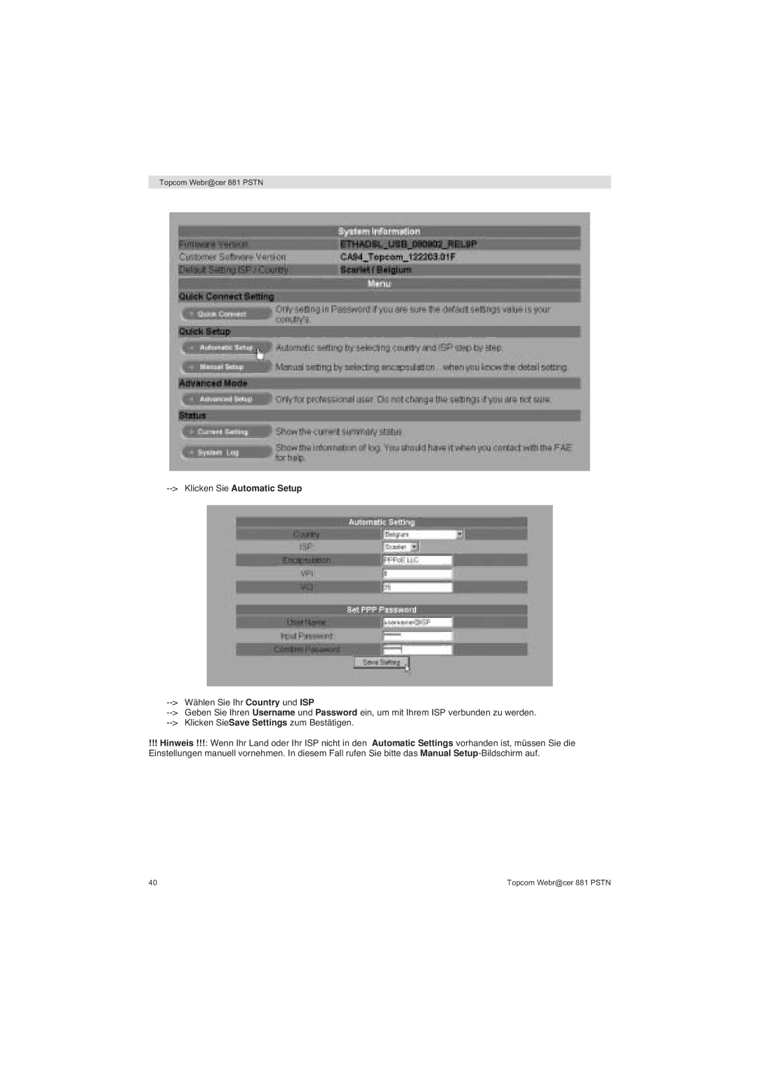 Topcom 881 PSTN manual do utilizador Topcom Webr@cer 881 Pstn 