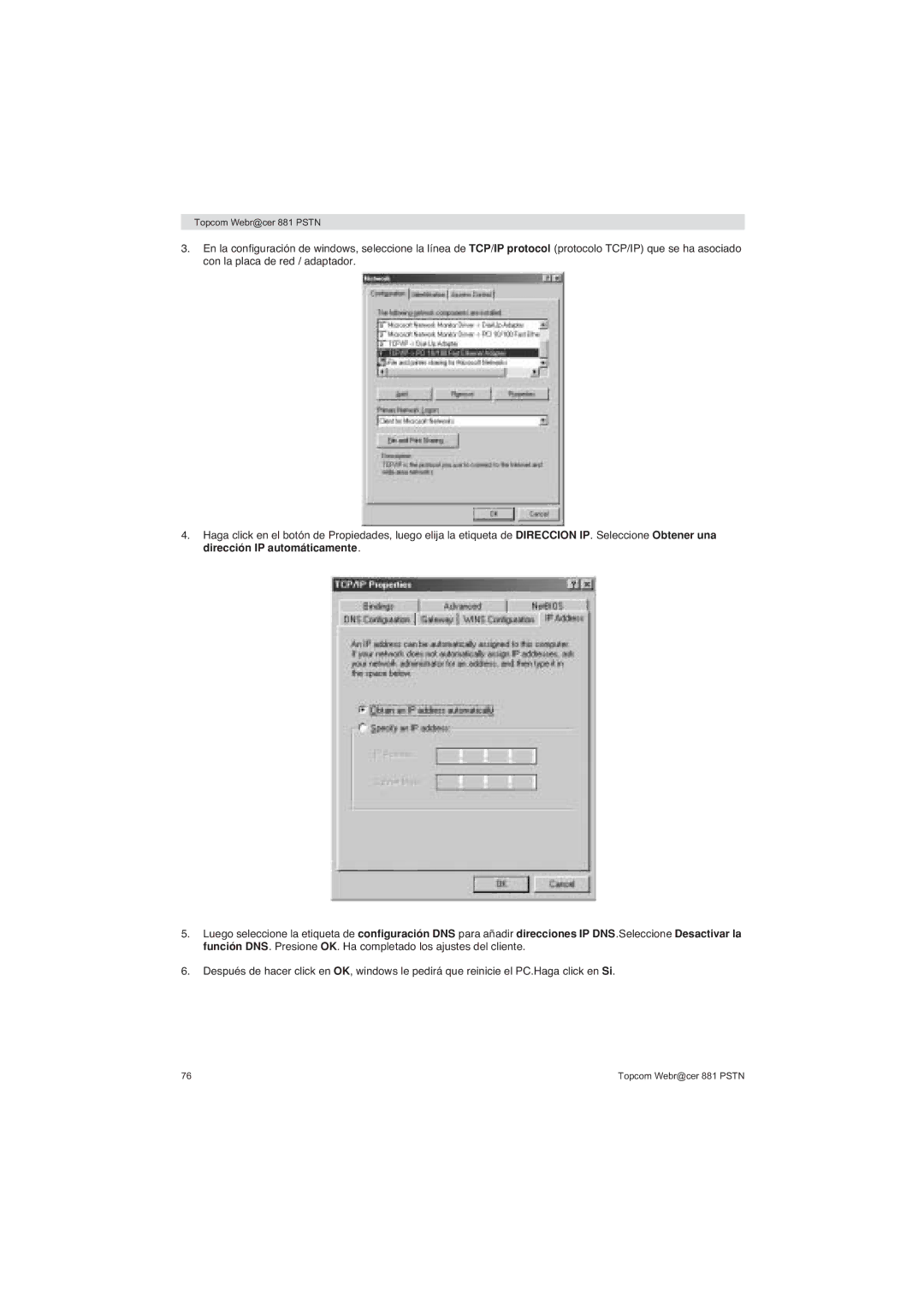 Topcom 881 PSTN manual do utilizador Topcom Webr@cer 881 Pstn 