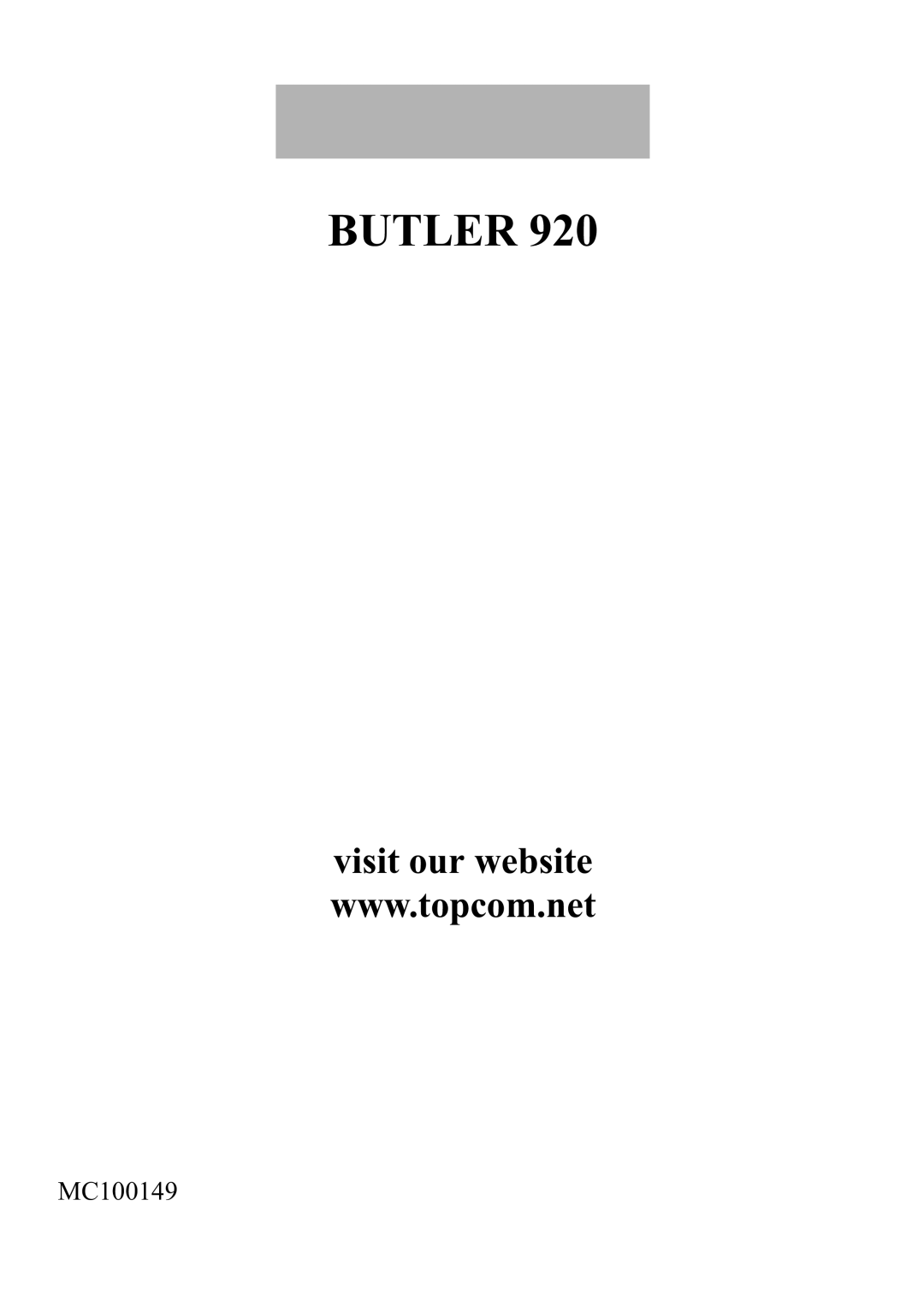 Topcom 920 manual Butler 