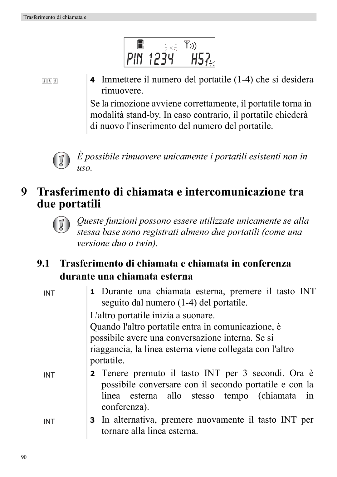 Topcom 920 manual Trasferimento di chiamata e 