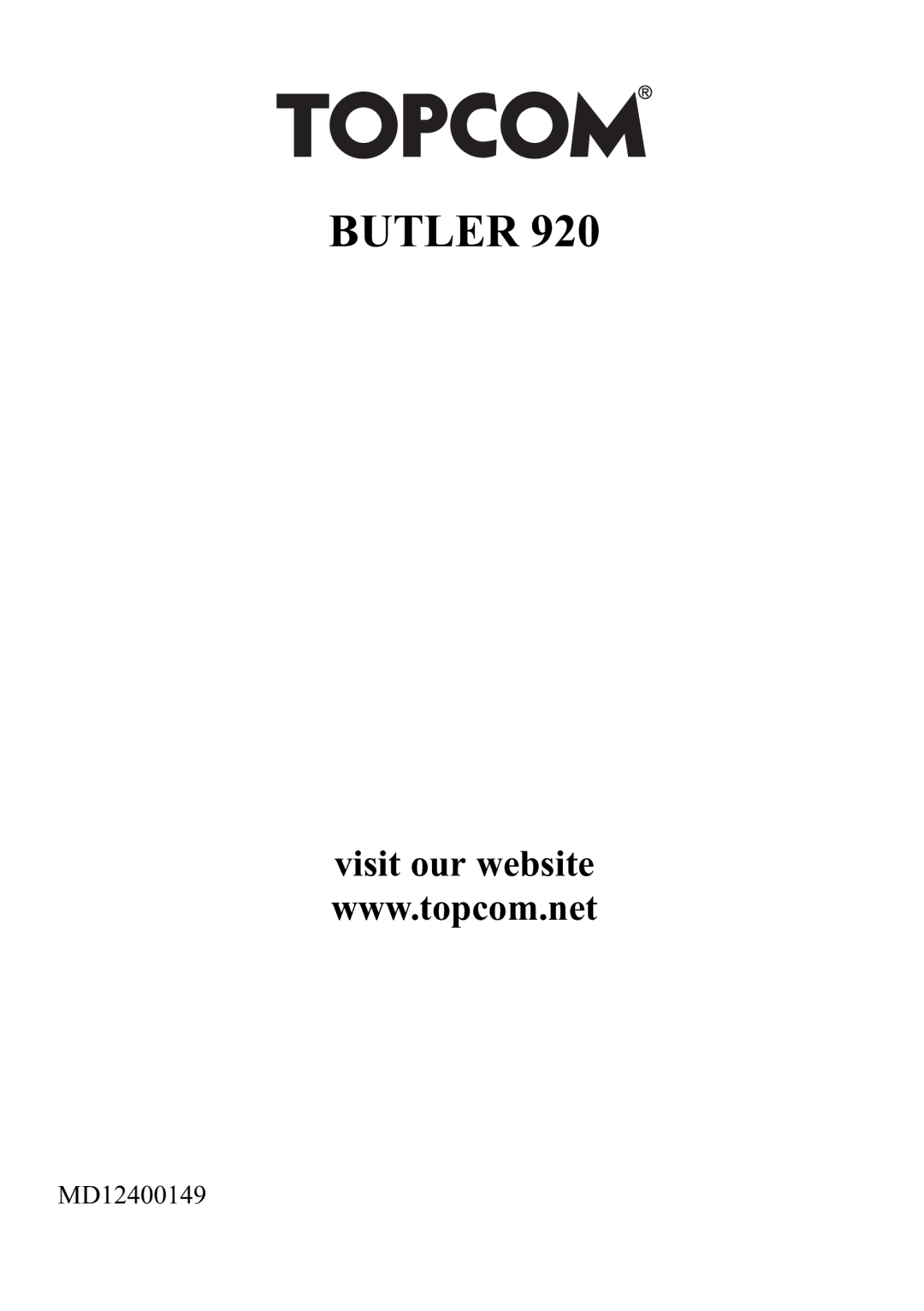 Topcom 920 manual Butler 