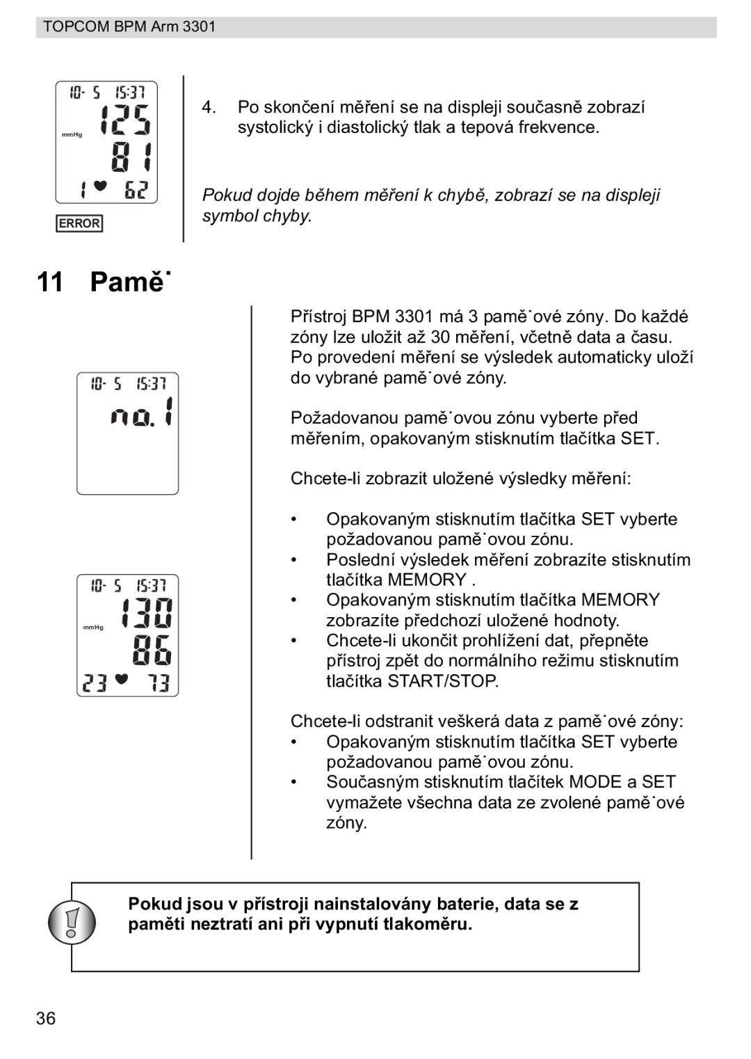 Topcom BPM ARM 3301 manual do utilizador 11 Pam 