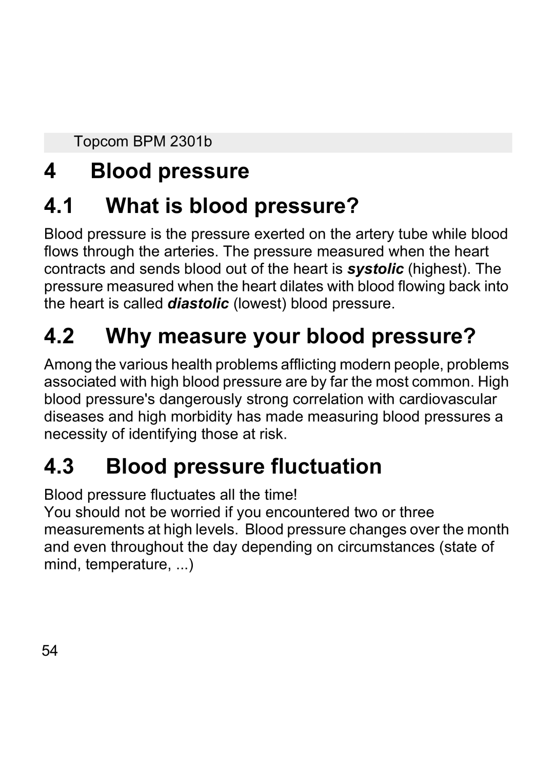 Topcom BPM WRIST 2301B manual Blood pressure What is blood pressure?, Why measure your blood pressure? 