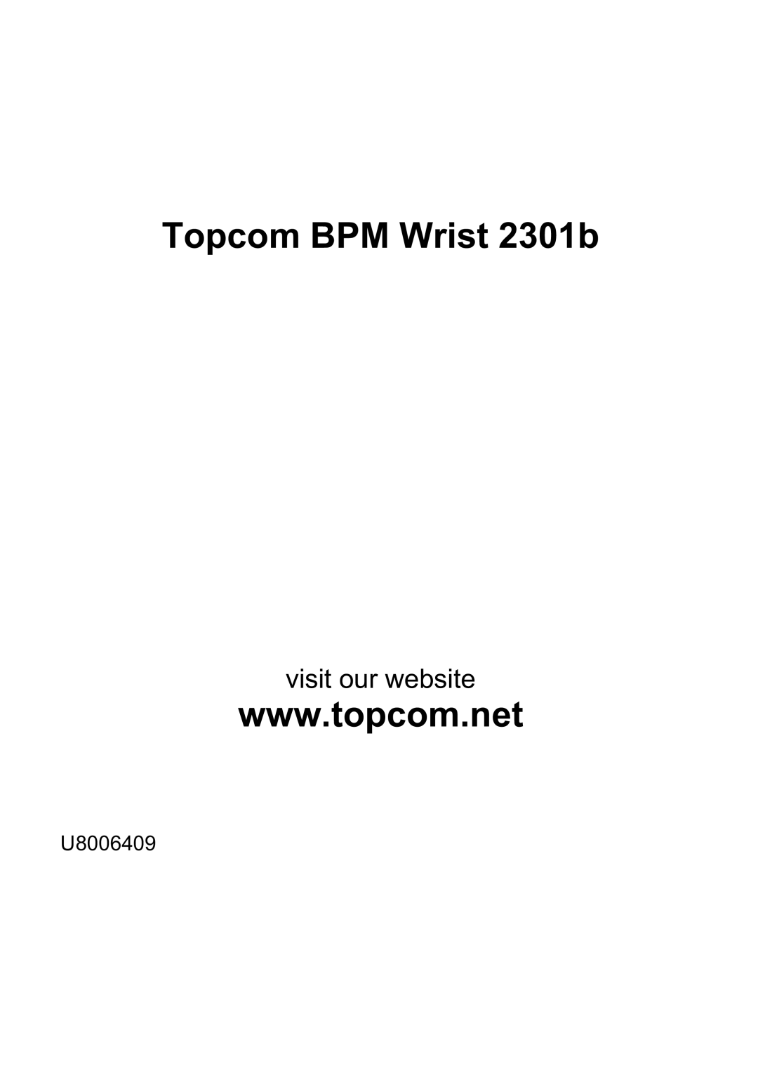 Topcom BPM WRIST 2301B manual Topcom BPM Wrist 2301b 