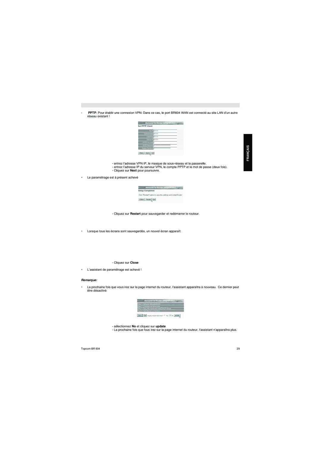 Topcom BR 604 manual do utilizador Remarque 