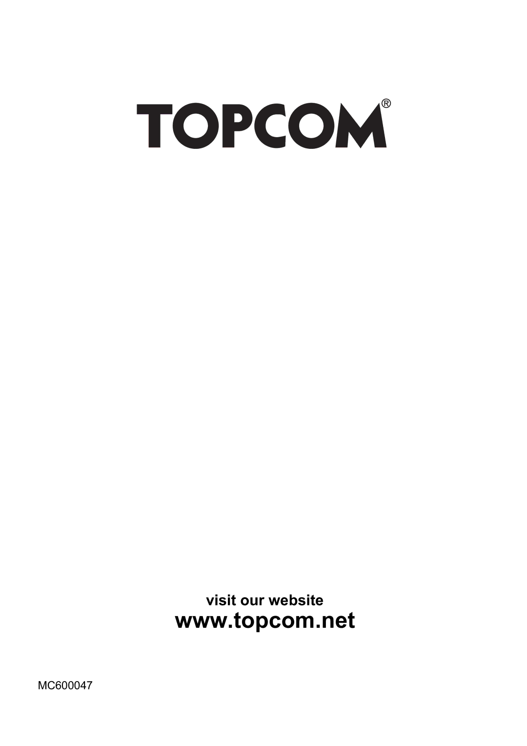 Topcom BUTLER 4870 manual Visit our website 