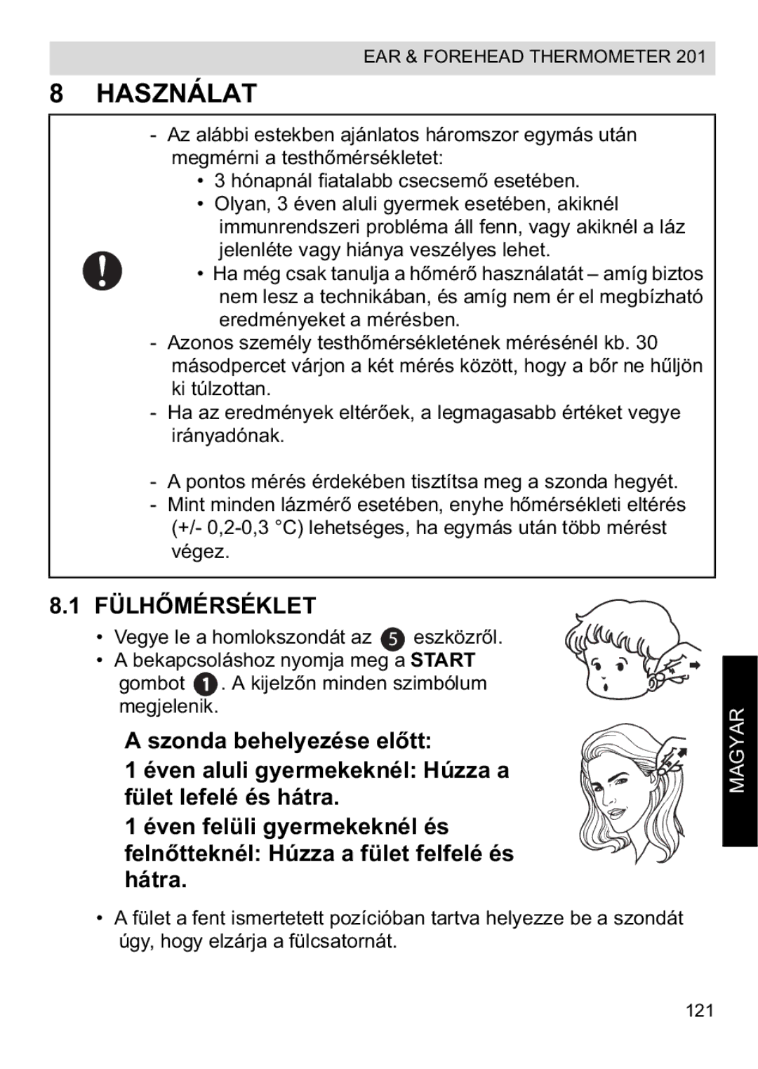 Topcom CE0123 manual do utilizador Használat, Fülhéklet 