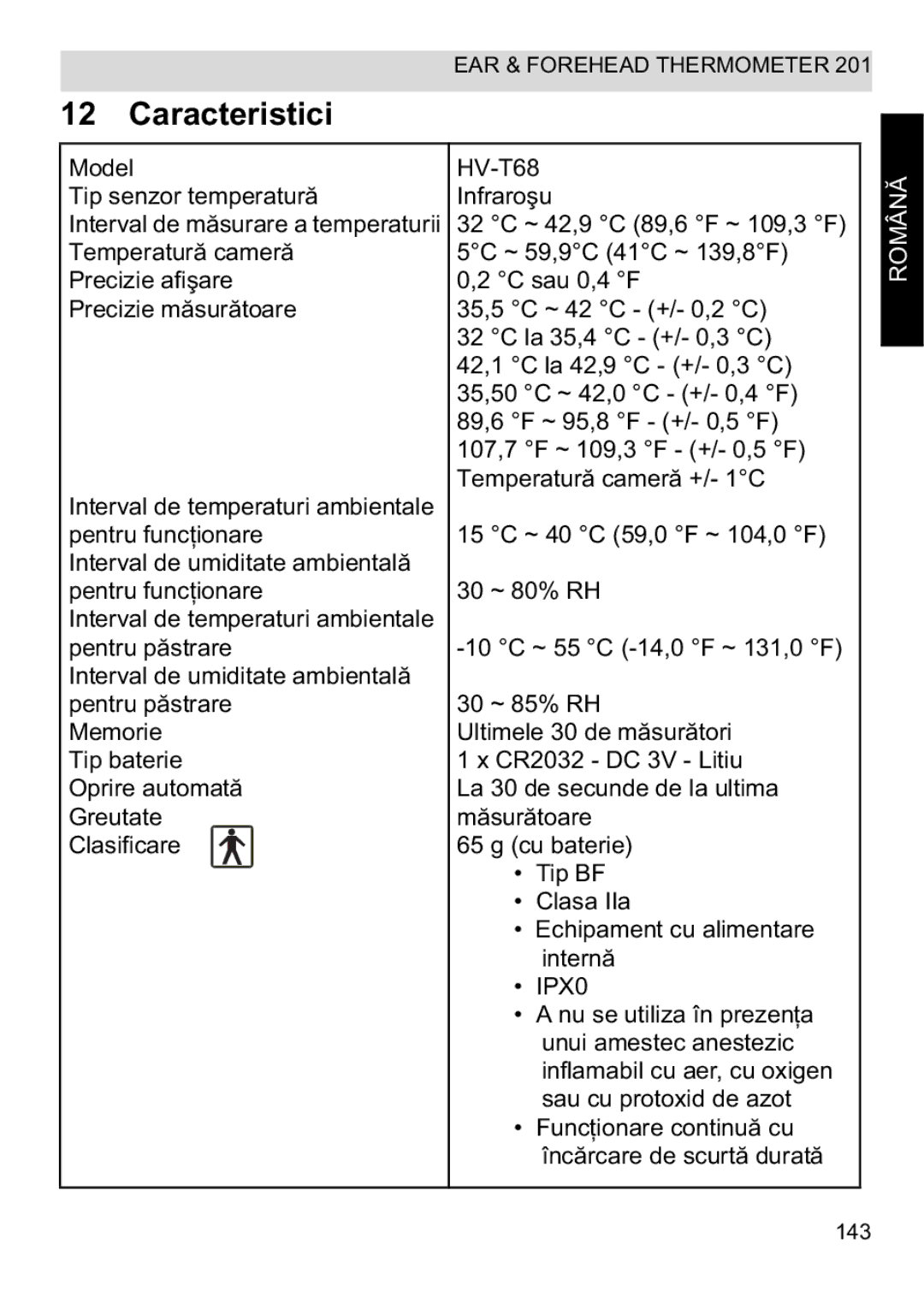 Topcom CE0123 manual do utilizador Caracteristici 